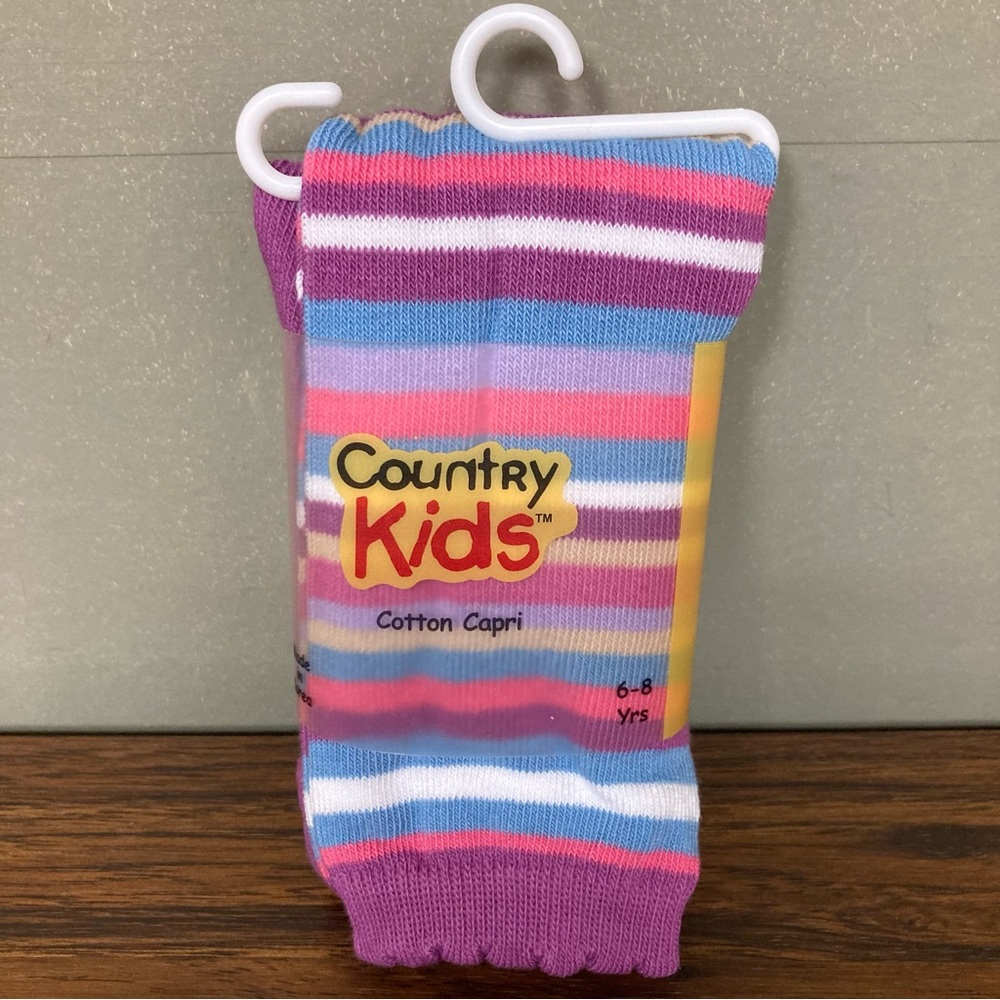 5/$15 NWT Country Kids Cotton Capri Rainbow Stripe Orchid 6-8 Yrs (BUNDLE ONLY)